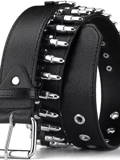 WSW WUSHENWU Gothic Street Style Bullet Belt Versatile Fashion Accessory