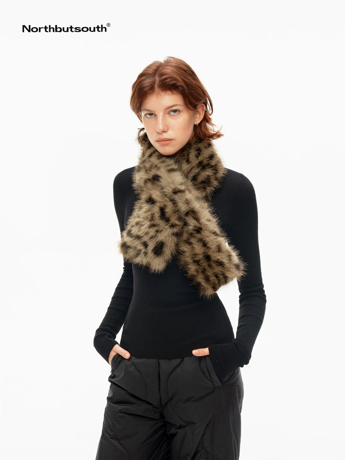 Gradient Leopard Print Faux Fur Short Women&