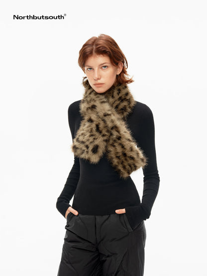 Gradient Leopard Print Faux Fur Short Women&