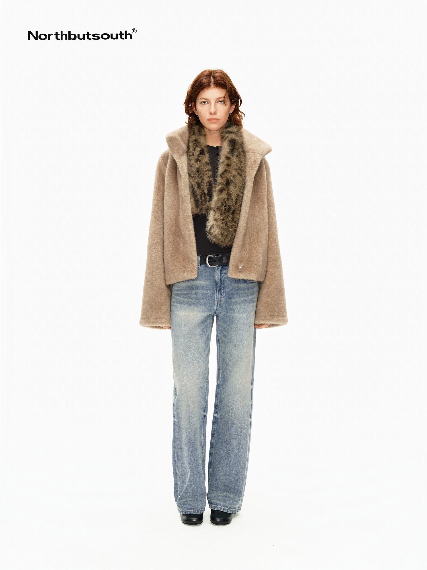 Gradient Leopard Print Faux Fur Short Women&