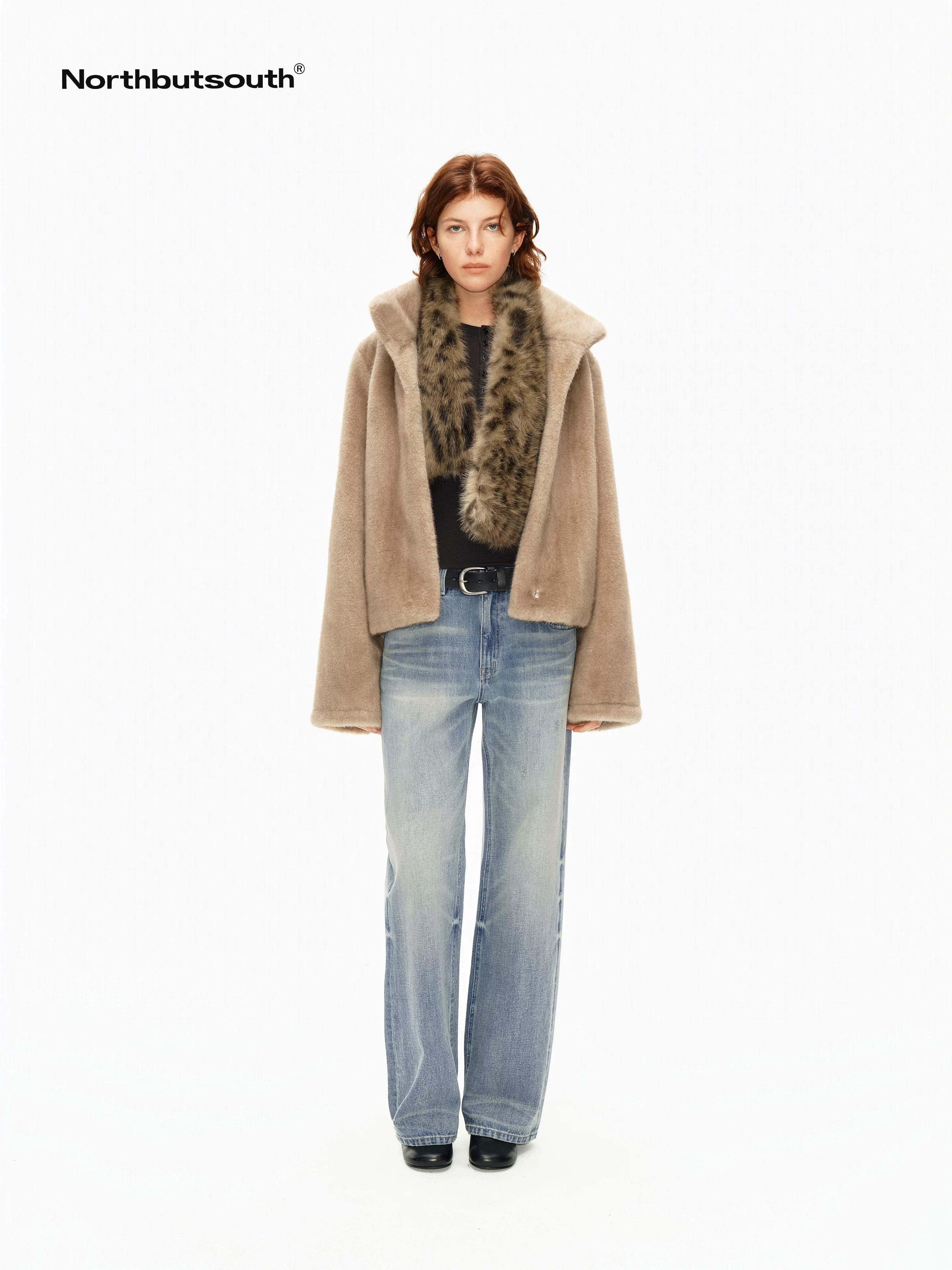 Gradient Leopard Print Faux Fur Short Women&