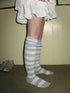 ang project Vintage Gray White Striped High Socks