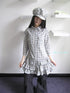 ang project Vintage Grey Plaid Layered Hem Short Sleeve Shirt