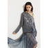 2th Desire Textured Pleated Plaid Mesh Asym Hem Chiffon Maxi Skirt