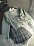 Gray Oversized Knit Sweater Women Casual Layering Top