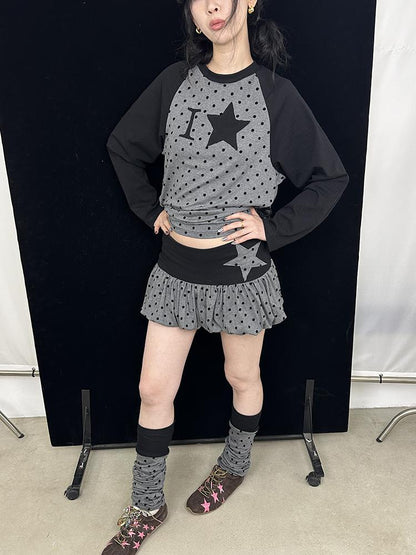 Gray Pink Knit Long Stacked Leg Warmers Socks
