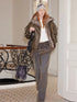 Vintage Faux Fur Trimmed White Duck Down Puffer Jacket