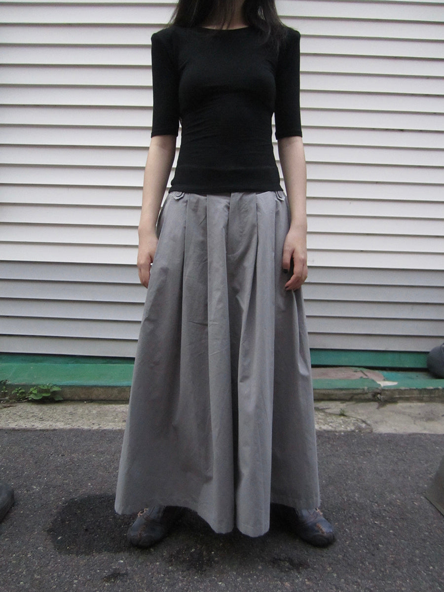 ang project Wide Leg Cropped Pants with Elastic Waist and Pleated Detail