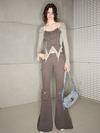 UpdateNN NORTH NODE Astrological Retro Workwear Flared Trousers 2023 Aw