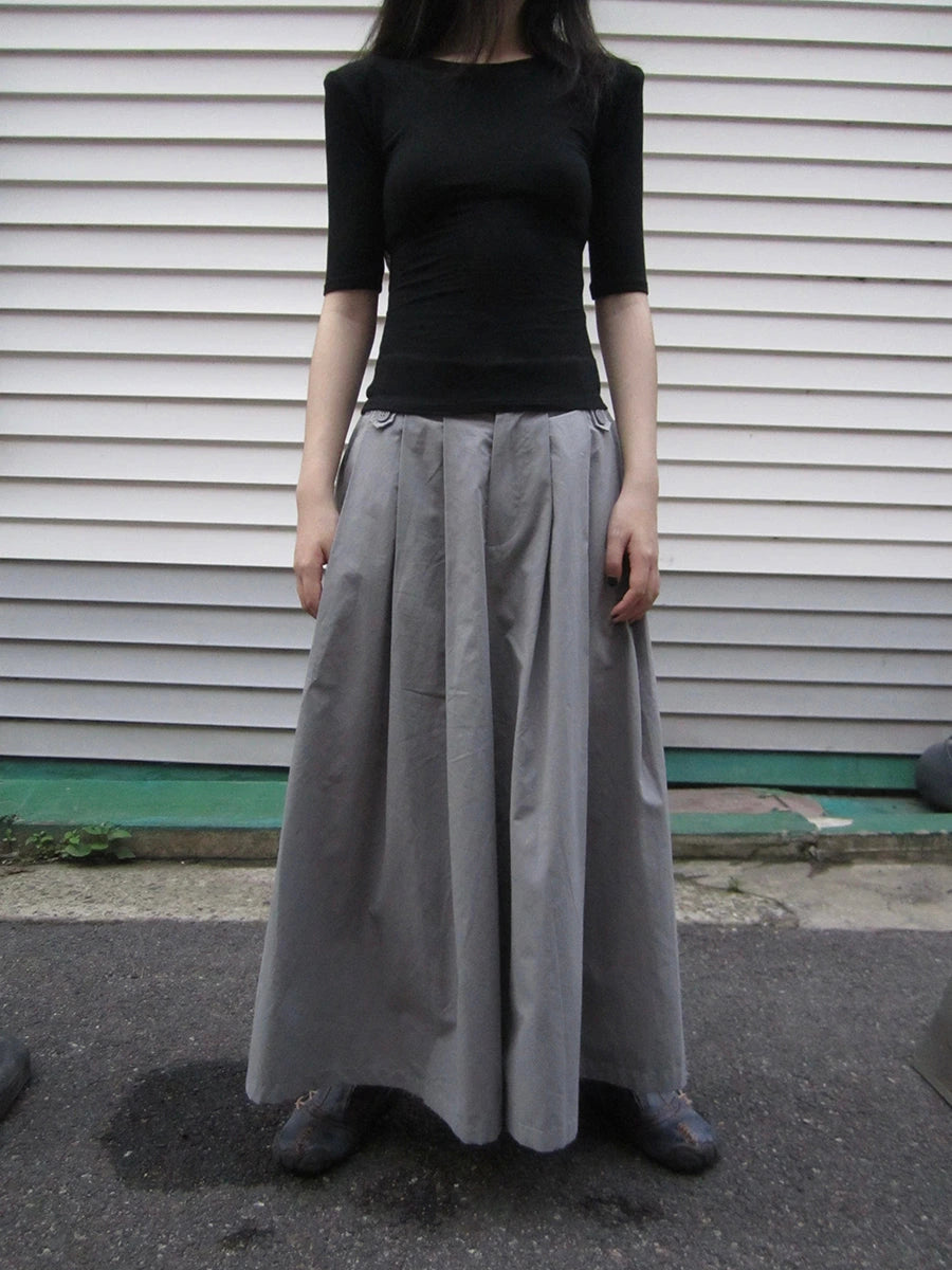 Wide Leg Cropped Pants with Elastic Waist and Pleated Detail