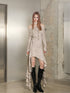 UpdateNN NORTH NODE Ruffled Wave Hem Asymmetrical Dress With Collar
