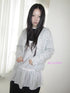 ang project Vintage Button Down Openwork Hooded Knit Cardigan