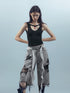 UpdateNN NORTH NODE Washed Distressed Leopard Print Cargo Shorts With Belt