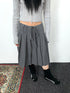 ang project Retro Gray Plaid High Waist Wrap Waist Midi Skirt