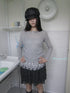Updateang project Lace Trim Sleeveless Vest Single Shoulder Knit Long Sleeve Two Piece Set