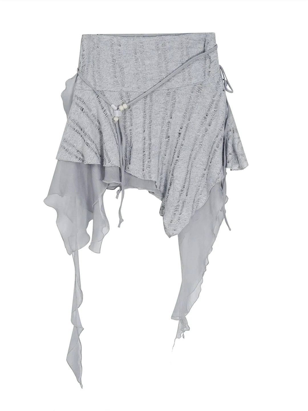 Sea Witch Poetry Mist Blue Beaded Asymmetrical Hem Skirt