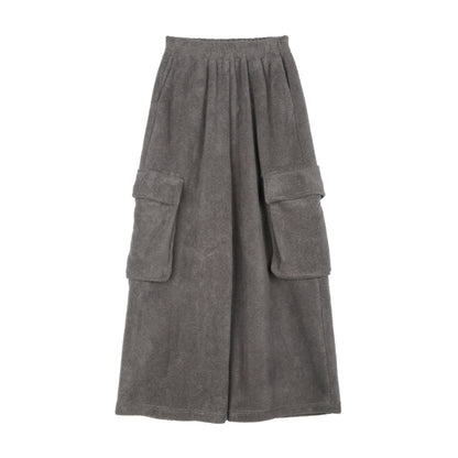 Cozy Fleece Loungewear Set With Wide Leg Pants