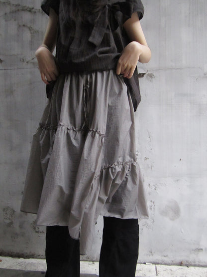 ang project Sheer Layered Ruffle Tie Waist Skirt