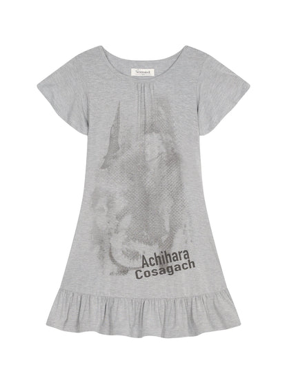 Summer Dream White Ruffle Hem T-shirt Dress