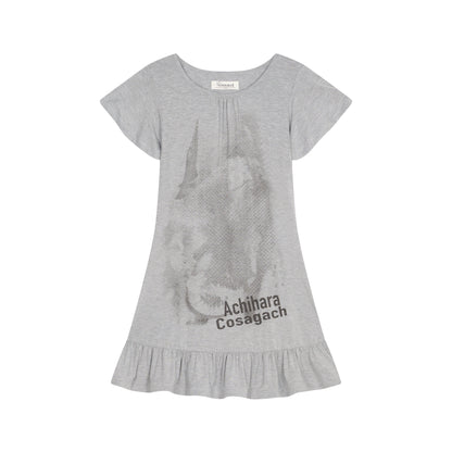 Achihara Summer Dream White Ruffle Hem T-shirt Dress