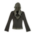 Cest Nous Wander Punk Layered Collage Hooded Knit Top