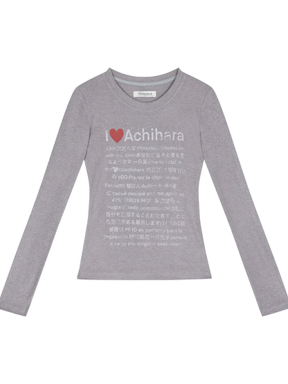 Spring Idiom Print Long Sleeve Tee