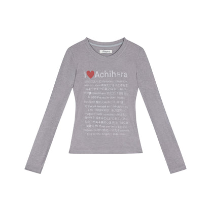 Achihara Spring Idiom Print Long Sleeve Tee