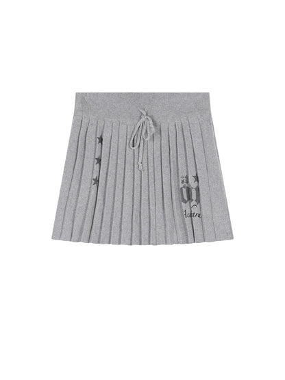Achihara Knit Pleated A Line Skirt
