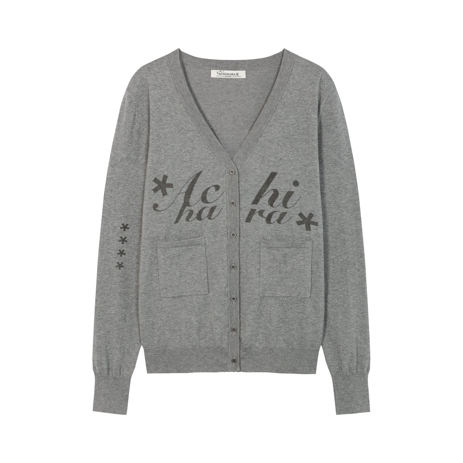 Update Achihara Achihara 2025 Knit Cardigan With Print V-Neck T-Shirt Long-Sleeve