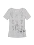 Achihara Romanesque Print Tee V-neck T-shirt Long-Sleeve