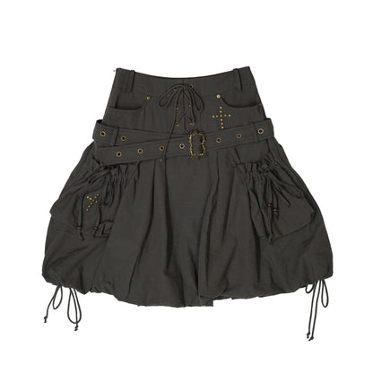 Update Cest Nous Sea Witch Punk Romantic Drawstring Boucle Skirt
