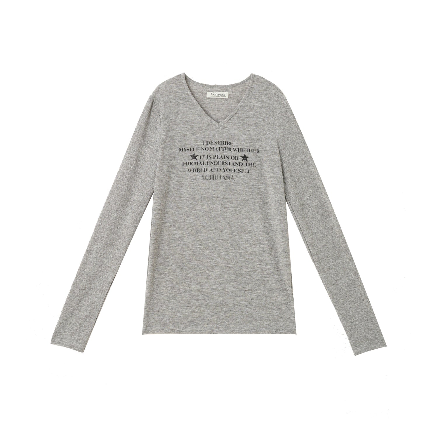 Achihara Long Sleeve T-Shirt With Inspirational Print Describe Yourself Beyond Rules