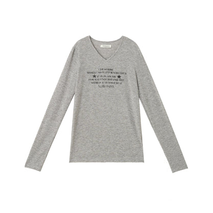 Achihara Long Sleeve T-Shirt With Inspirational Print Describe Yourself Beyond Rules