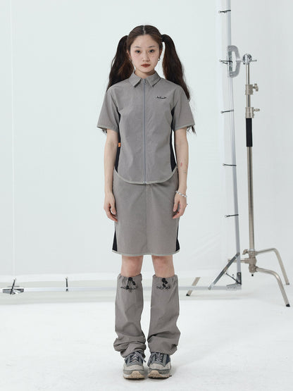 Achihara Women Short Sleeve Shirt And Skirt Set 2025 Summer