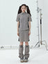 Achihara Women Short Sleeve Shirt And Skirt Set 2025 Summer