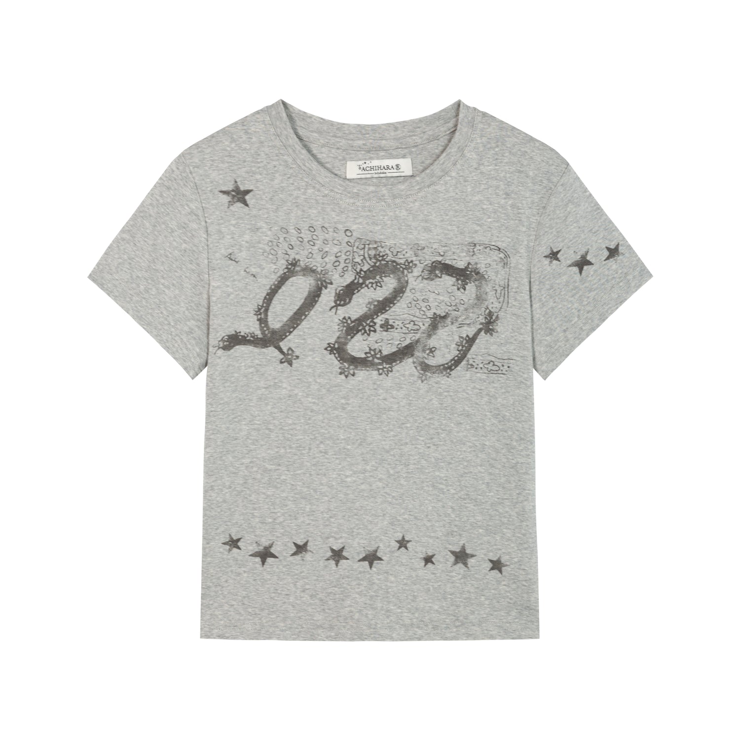 Update Achihara Gray Print Short Sleeve T-Shirt Unisex