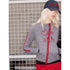 2th Desire Wool Plush Letter Contrast Zip Cardigan