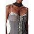 2th Desire Slim Glitter Leopard Lace Trim Knit Camisole