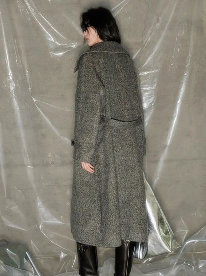 Grey Squid Wool Coat Women S Minimalist Oversized Blazer Jacket