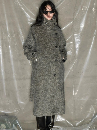 Grey Squid Wool Coat Women S Minimalist Oversized Blazer Jacket