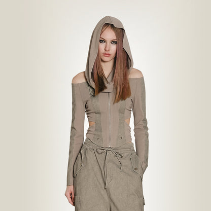 UpdateNN NORTH NODE Utility Parachute Cargo Pants With Hooded Top