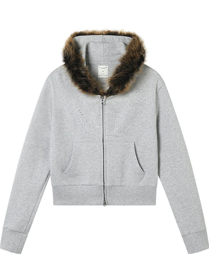 Achihara Cozy Fluffy Cropped Sweatshirt