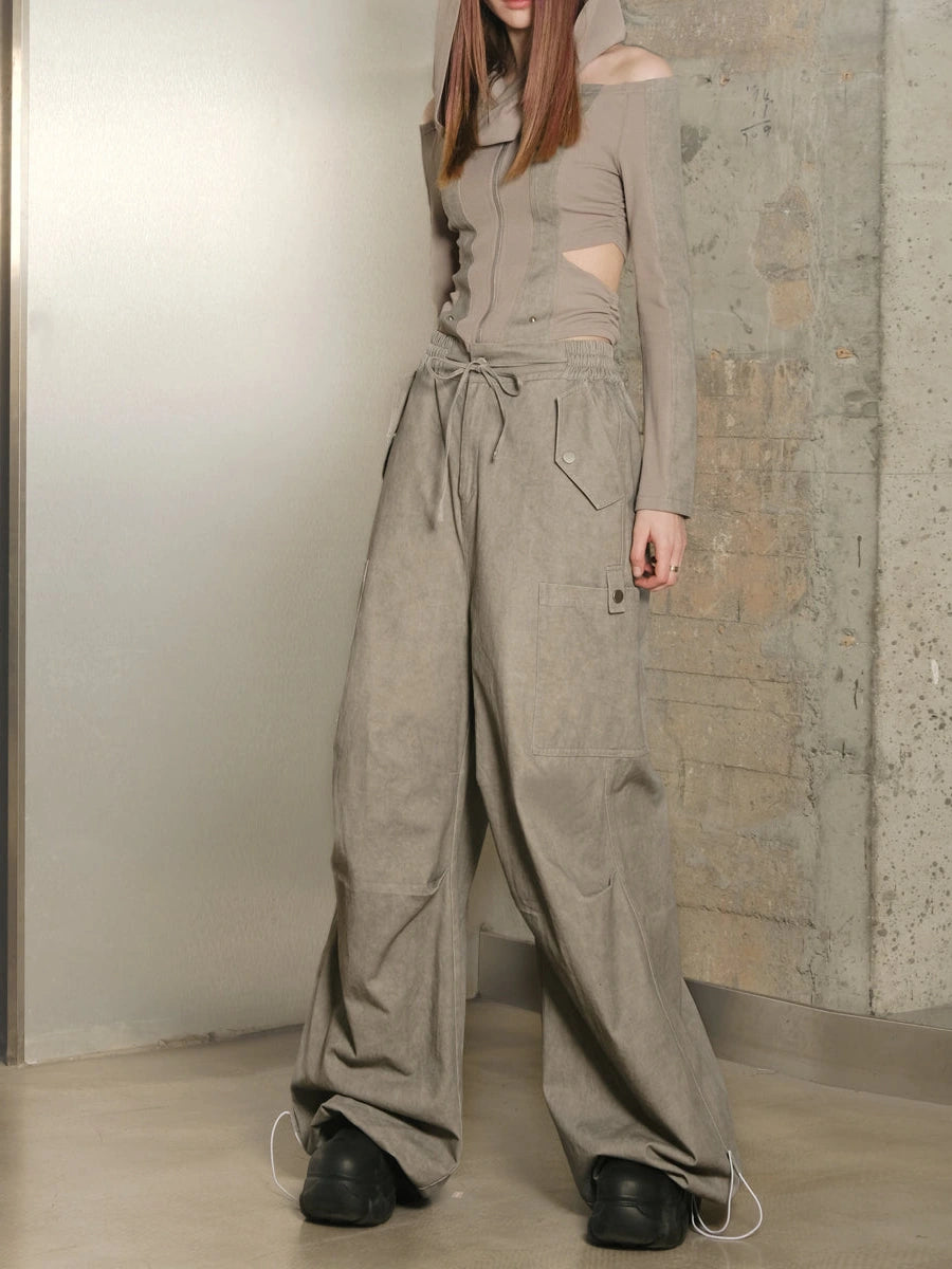 High Quality Drawstring Parachute Pants