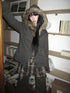 Updateang project Detachable Fur Hooded Fleece Sweatshirt With Pockets