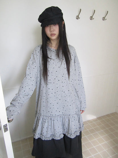Updateang project Summer Layered Dot Mesh Spliced Cami Top