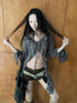 ang project V-Neck Asymmetrical Ruffle Bell Sleeve Top With Lace-Up