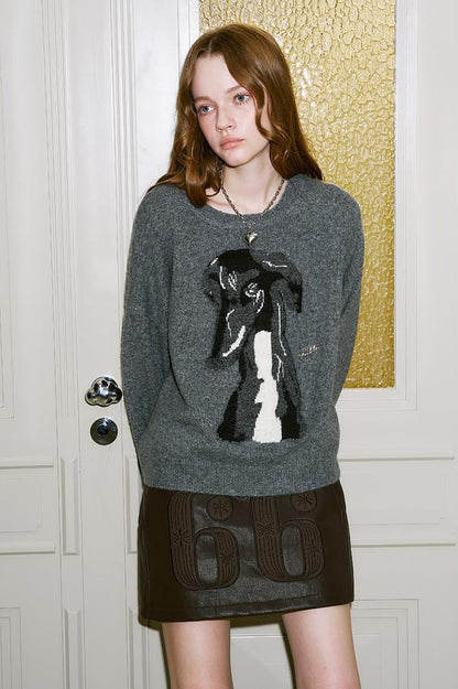 DIDDI MODA Greyhound Knit Sweater Women Soft Yarn Winter 2024