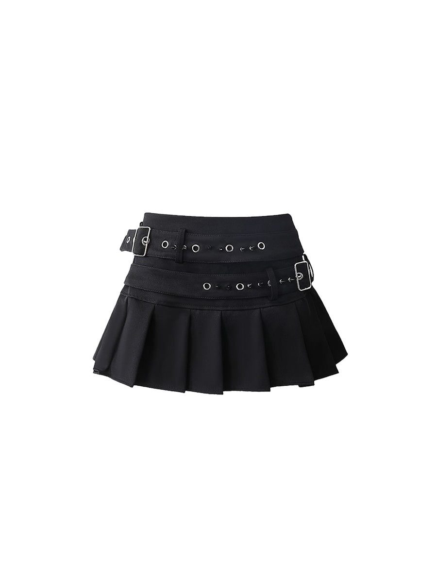 HEMOGLOBIN_Black_Skull_Print_Punk_Metal_Lace_Up_Slim_Fit_Women&