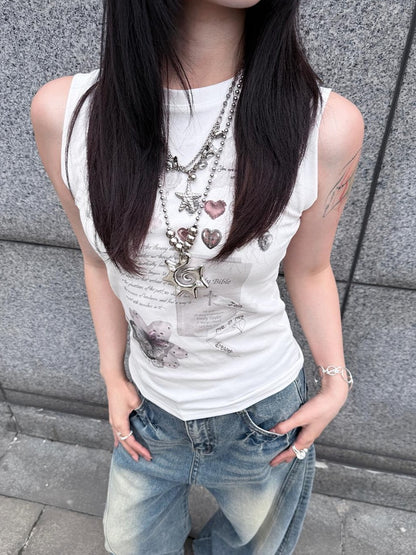 HEMOGLOBIN Butterfly Print Punk Streetwear Women&