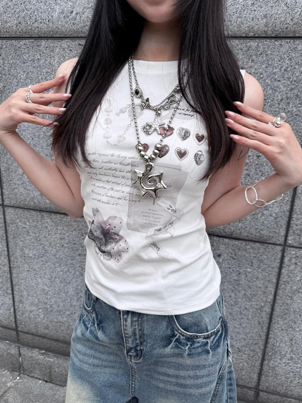 HEMOGLOBIN Butterfly Print Punk Streetwear Women&